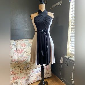 Black And Beige Cocktail Dress